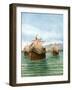 The Departure of Cristopher Columbus' Three Ships-Tancredi Scarpelli-Framed Giclee Print