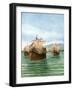 The Departure of Cristopher Columbus' Three Ships-Tancredi Scarpelli-Framed Giclee Print