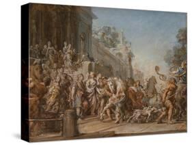 The Departure of Dido and Aeneas for the Hunt, 1772-4-Jean Bernard Restout-Stretched Canvas