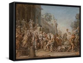 The Departure of Dido and Aeneas for the Hunt, 1772-4-Jean Bernard Restout-Framed Stretched Canvas