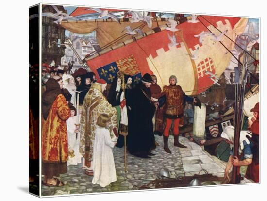 The Departure of John and Sebastian Cabot from Bristol in 1497, C1900-1930-Ernest Board-Stretched Canvas