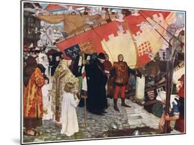 The Departure of John and Sebastian Cabot from Bristol in 1497, C1900-1930-Ernest Board-Mounted Giclee Print
