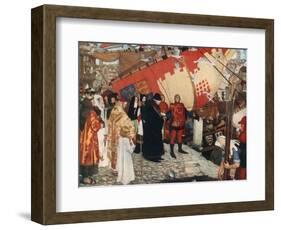 The Departure of John and Sebastian Cabot from Bristol on their First Voyage of Discovery, 1497-Ernest Board-Framed Giclee Print