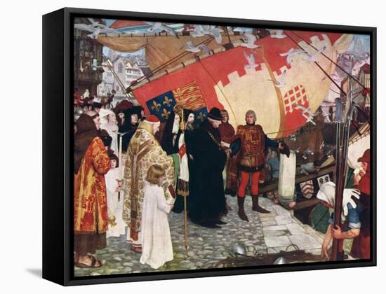 The Departure of John and Sebastian Cabot...On their First Voyage of Discovery in 1497, 1906-Ernest Board-Framed Stretched Canvas