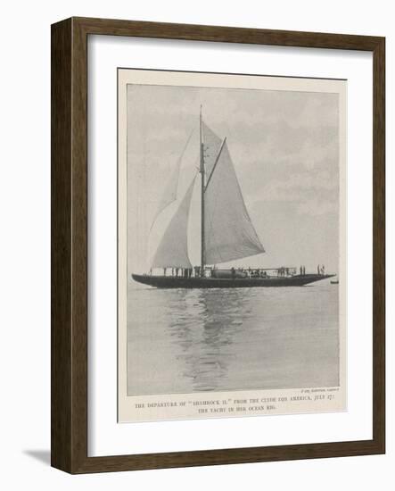 The Departure of Shamrock II from the Clyde for America, 27 July, the Yacht in Her Ocean Rig-null-Framed Giclee Print