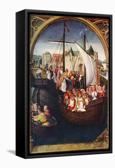 'The Departure of St Ursula from Basel', before 1489, (c1900-1920).Artist: Hans Memling-Hans Memling-Framed Stretched Canvas