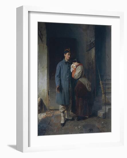 The Departure of the 1866 Conscripts-Gerolamo Induno-Framed Giclee Print