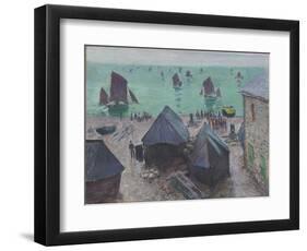 The Departure of the Boats, Étretat, 1885-Claude Monet-Framed Premium Giclee Print