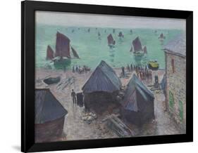 The Departure of the Boats, Étretat, 1885-Claude Monet-Framed Giclee Print