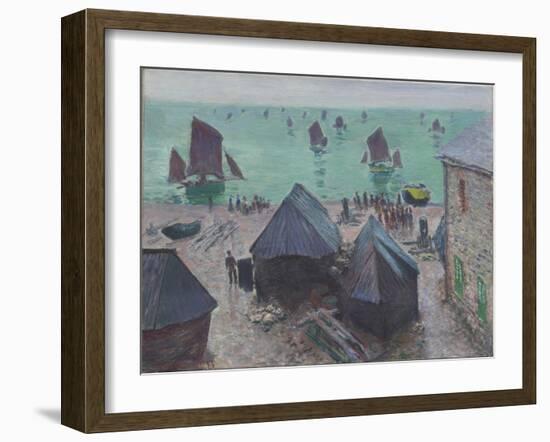 The Departure of the Boats, Étretat, 1885-Claude Monet-Framed Giclee Print