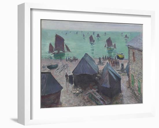 The Departure of the Boats, Étretat, 1885-Claude Monet-Framed Giclee Print