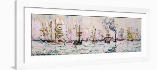 The Departure of the Fishing Trawlers to Newfoundland, 1928 (W/C on Paper)-Paul Signac-Framed Giclee Print