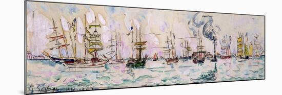 The Departure of the Fishing Trawlers to Newfoundland, 1928 (W/C on Paper)-Paul Signac-Mounted Giclee Print