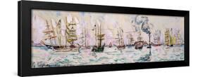 The Departure of the Fishing Trawlers to Newfoundland, 1928 (W/C on Paper)-Paul Signac-Framed Giclee Print