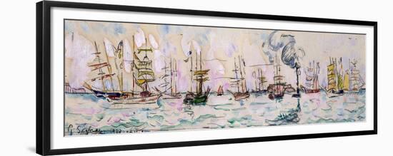 The Departure of the Fishing Trawlers to Newfoundland, 1928 (W/C on Paper)-Paul Signac-Framed Premium Giclee Print