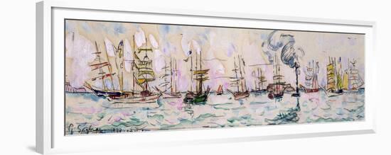 The Departure of the Fishing Trawlers to Newfoundland, 1928 (W/C on Paper)-Paul Signac-Framed Premium Giclee Print