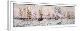 The Departure of the Fishing Trawlers to Newfoundland, 1928 (W/C on Paper)-Paul Signac-Framed Premium Giclee Print