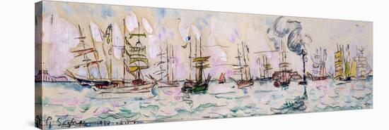 The Departure of the Fishing Trawlers to Newfoundland, 1928 (W/C on Paper)-Paul Signac-Stretched Canvas