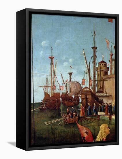 The Departure of the Pilgrims, Detail from the Meeting of Etherius and Ursula and the Departure…-Vittore Carpaccio-Framed Stretched Canvas