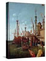 The Departure of the Pilgrims, Detail from the Meeting of Etherius and Ursula and the Departure…-Vittore Carpaccio-Stretched Canvas