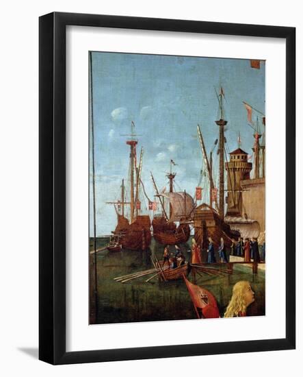 The Departure of the Pilgrims, Detail from the Meeting of Etherius and Ursula and the Departure…-Vittore Carpaccio-Framed Giclee Print