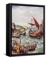 The Departure of the Romans from Britain, Illustration from 'The History of the Nation'-Henry Payne-Framed Stretched Canvas