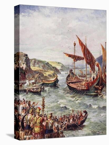 The Departure of the Romans from Britain, Illustration from 'The History of the Nation'-Henry Payne-Stretched Canvas