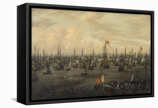 The Departure of William of Orange from Briel, 1688-Abraham Storck-Framed Stretched Canvas