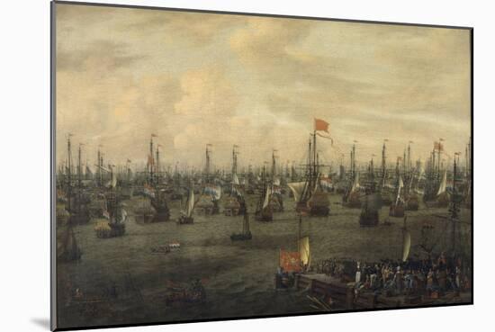 The Departure of William of Orange from Briel, 1688-Abraham Storck-Mounted Giclee Print