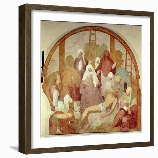 The Deposition, Detail from Fresco Cycle of Passion-Giacomo Carucci-Framed Giclee Print