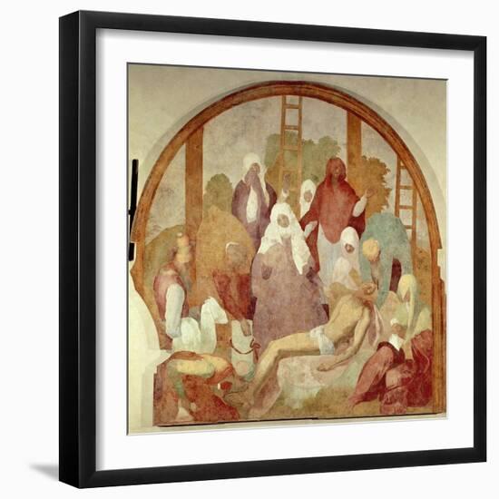 The Deposition, Detail from Fresco Cycle of Passion-Giacomo Carucci-Framed Giclee Print