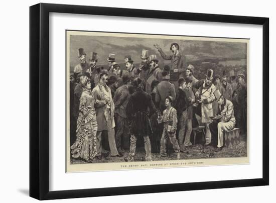 The Derby Day, Betting at Epsom, the Outsiders-Charles Green-Framed Giclee Print