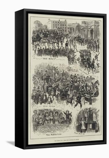 The Derby Day, from the Langham to Epsom-null-Framed Stretched Canvas