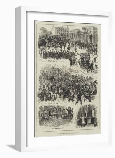The Derby Day, from the Langham to Epsom-null-Framed Giclee Print