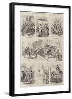 The Derby Day, Scenes by the Roadside and on the Downs-null-Framed Giclee Print