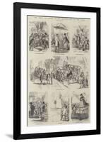 The Derby Day, Scenes by the Roadside and on the Downs-null-Framed Giclee Print