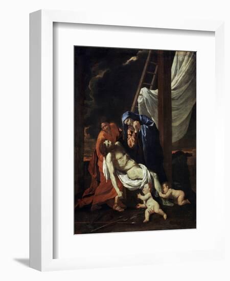 The Descent from the Cross, 1620s-Nicolas Poussin-Framed Giclee Print