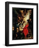 The Descent from the Cross. Central Panel, 1612-1614-Peter Paul Rubens-Framed Premium Giclee Print