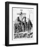 The Descent from the Cross (Engraving)-Andrea Mantegna-Framed Premium Giclee Print