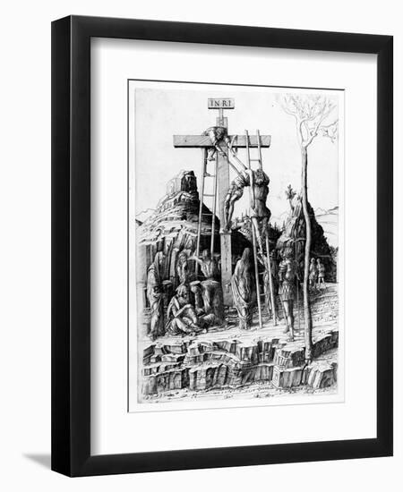 The Descent from the Cross (Engraving)-Andrea Mantegna-Framed Premium Giclee Print