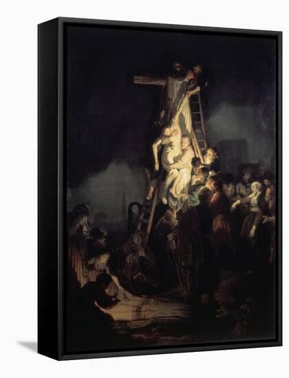 The Descent from the Cross-Rembrandt van Rijn-Framed Stretched Canvas