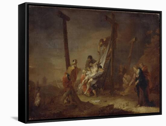 The Descent from the Cross-Johann Rosso Januarius Zick-Framed Stretched Canvas