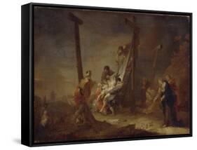 The Descent from the Cross-Johann Rosso Januarius Zick-Framed Stretched Canvas