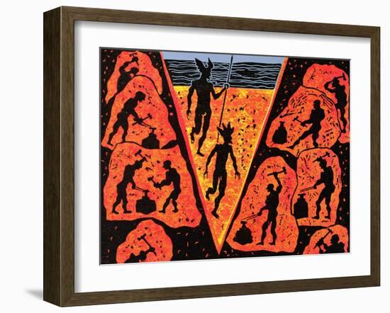 The Descent into Nibelheim, Wotan and Loge Go in Search of the Gold: Illustration for 'Die Walkure'-Phil Redford-Framed Giclee Print