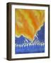 The Descent of the Holy Spirit on the Apostles and Mary at Pentecost, 2001 (W/C on Paper)-Elizabeth Wang-Framed Giclee Print