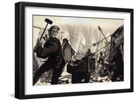 The Desecration of Notre Dame, Paris-Peter Andrews-Framed Giclee Print