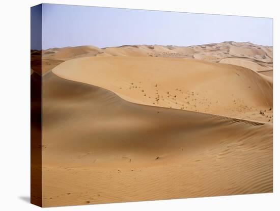 The desert near al-'Ain - the knife blade edges of the dune crests are formed by the wind-Werner Forman-Stretched Canvas
