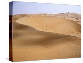 The desert near al-'Ain - the knife blade edges of the dune crests are formed by the wind-Werner Forman-Stretched Canvas