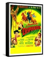 THE DESPERADOES, US poster, left from bottom: Guinn Williams, Glenn Ford, Randolph Scott,-null-Framed Stretched Canvas