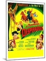 THE DESPERADOES, US poster, left from bottom: Guinn Williams, Glenn Ford, Randolph Scott,-null-Mounted Art Print